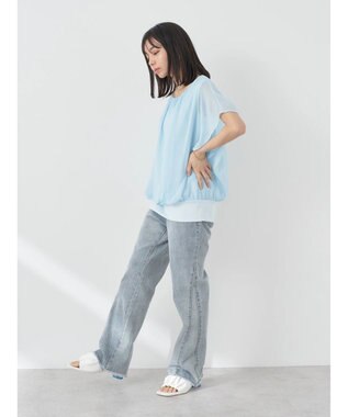 earth music&ecology シアードッキングドルマンブラウス Sax