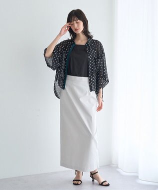 YECCA VECCA 【2点SET】キャミ付きシアードットシャツ Black