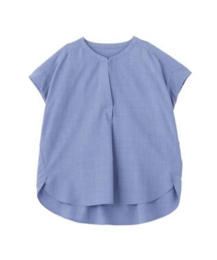 YECCA VECCA 【マシンウォッシャブル】サラサラスキッパーブラウス Blue