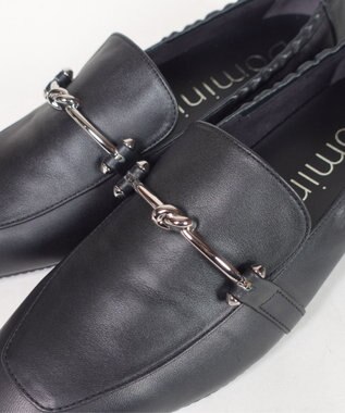 Dominic3 軽量 ノットビットソフトレザーローファー ブラック