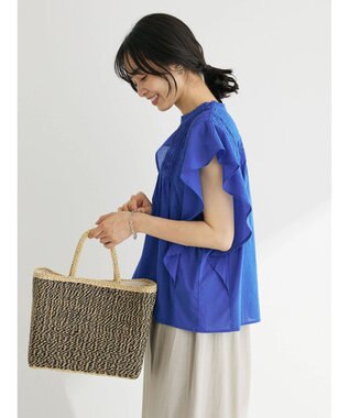 Green Parks Ｉ　フリルノースリーブブラウス Blue