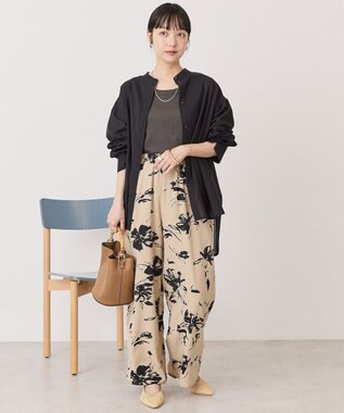 AMERICAN HOLIC リネンライクバンドカラーシャツ Black
