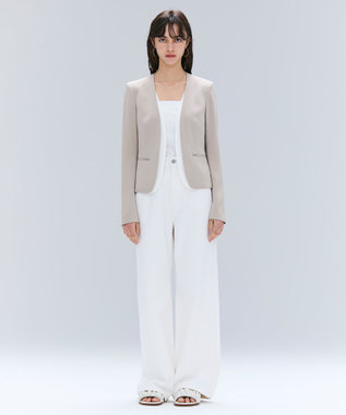 BEIGE, 【洗える・VERY NaVY 11月号掲載】CINDY / ダブルカラージャケット Taupe × White