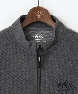 JOSEPH ABBOUD MOUNTAIN 【ソフト/吸水速乾/ライナードッキング対応】メランジバック メッシュ ジップ カットソー グレー系
