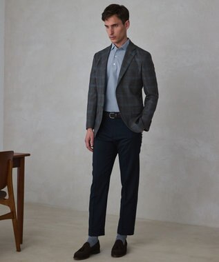 GOTAIRIKU セットアップ対応【ロングセラー】ウォッシャブル サマーウール100％パンツ(ノータック)26年モデル ネイビー系