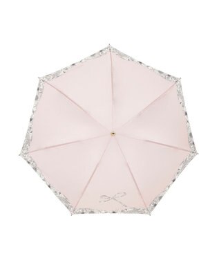 MOONBAT 【簡単開閉】ランバン オン ブルー (LANVIN en Bleu) リボン 花柄 折りたたみ傘 サテンプリント ピンク