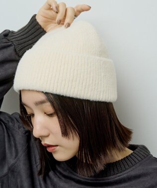 Green Parks ラメニット帽 Ivory