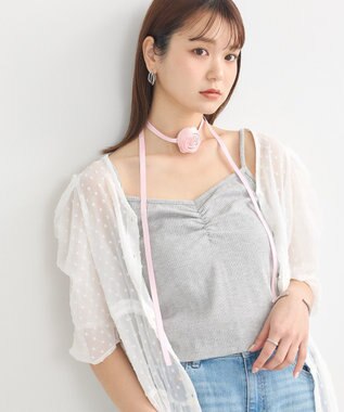 earth music&ecology ＳＥＴ２点ローズモチーフチョーカー＋キャミインナー