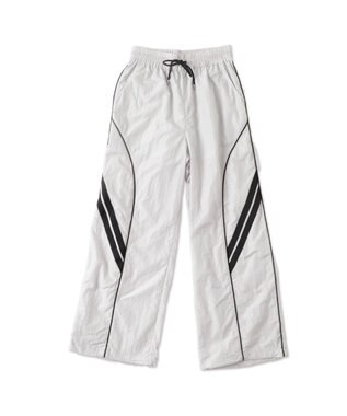 WEGO 【ウエストゴム】パイピングトラックパンツ ライトグレー
