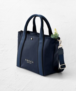 TOCCA BICOLOR RIBBON NYLON M トートバッグ M ネイビー系