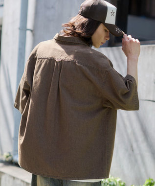 WEGO 【ユニセックス着用ITEM/MLサイズ展開】カラーデニムシャツ（SS） ブラウンその他