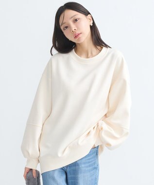 earth music&ecology ダンボールニットバックＺＩＰチュニック Ivory