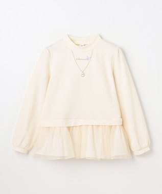 ANY KIDS 裏起毛 ネックレス トレーナー ホワイト