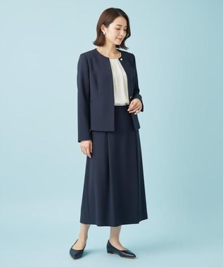 Pointer 日本製 本革美脚ローヒールパンプス ダークネイビー