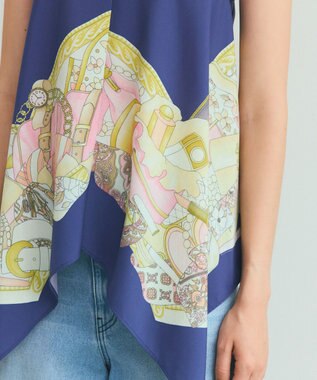 GRACE CONTINENTAL ジュエリースカーフキャミ ネイビー