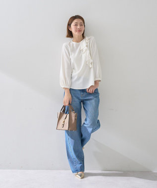 YECCA VECCA アシメラッフルブラウス Off White