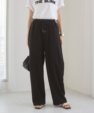 WEGO 【ANGIE VINTAGE/ウエストゴム】ポンチカーブパンツ ブラック