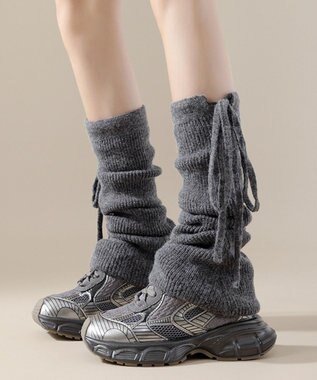 WEGO レースアップデザインニットレッグカバー