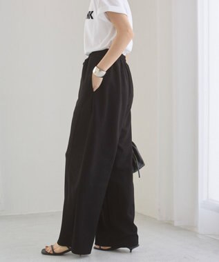 WEGO 【ANGIE VINTAGE/ウエストゴム】ポンチカーブパンツ ブラック