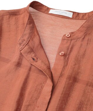 Green Parks バンドカラー比翼タック袖チュニック Terracotta