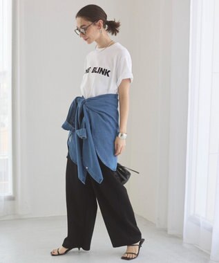 WEGO 【ANGIE VINTAGE/ウエストゴム】ポンチカーブパンツ ブラック