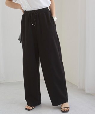 WEGO 【ANGIE VINTAGE/ウエストゴム】ポンチカーブパンツ ブラック