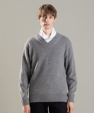 JOSEPH HOMME ファインアルパカ　Vネックニット ライトグレー系