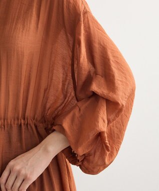 Green Parks バンドカラー比翼タック袖チュニック Terracotta