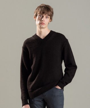  ファインアルパカ　Vネックニット