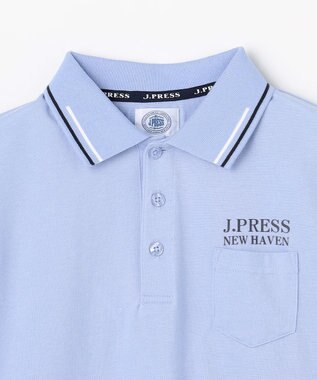 J.PRESS KIDS 【140-170cm】ダブルライン カラー 半袖ポロシャツ ライトブルー