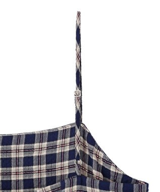 earth music&ecology シャーリングラメチェックキャミワンピース Navy