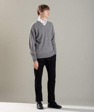 JOSEPH HOMME ファインアルパカ　Vネックニット ライトグレー系