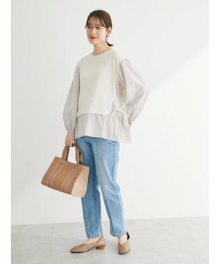 Green Parks 脇リボンドッキングプルオーバー Ecru