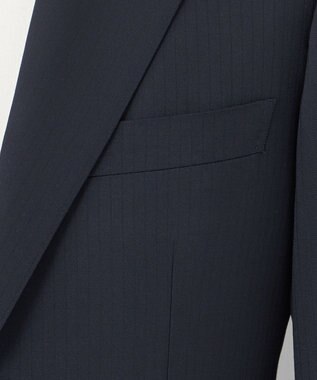 GOTAIRIKU オールシーズン対応【御幸毛織】WOOL×SOLOTEX ストレッチスーツ（ネイビーストライプ） ネイビー系1