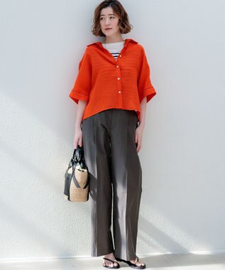 23区 S 【先行予約】MANTECOブライトワッシャー ワイドパンツ スチールグレー系