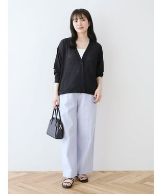 Green Parks Ｖネックシアーカットカーディガン Black