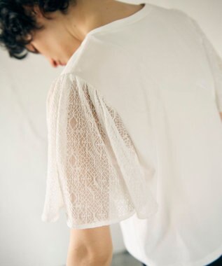 GRACE CONTINENTAL レースロゴTシャツ ホワイト