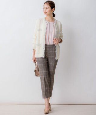 組曲 L 【洗える・WEB限定】2WAYウォームストレッチ テーパードパンツ ベージュ系3