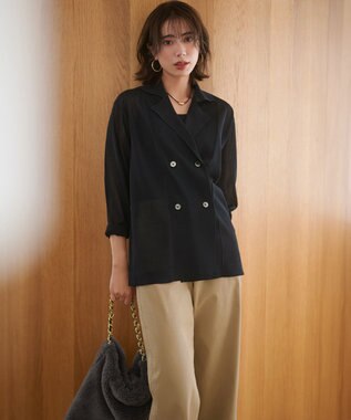 23区 オーガニック リブ タンクトップ ブラック系