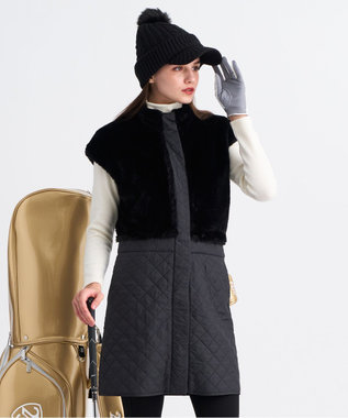 23区GOLF 【WOMEN】ファー＆キルトコンビワンピース