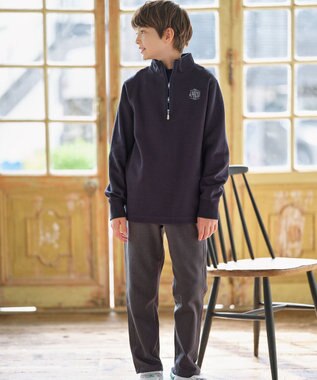 J.PRESS KIDS 【110-130cm】FRONT JIP ハーフジップトレーナー ネイビー系