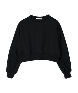 Green Parks ・ＥＬＥＮＣＡＲＥ　ＤＵＥシャーリング袖プルオーバー Black