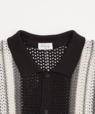 WEGO ラインニットシャツ（SS） ブラック中濃色