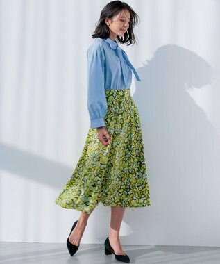 組曲 パフィシャーティング ブラウス サックスブルー系