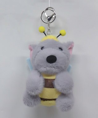 WEGO みつばちわんこぬいぐるみキーホルダー グレー
