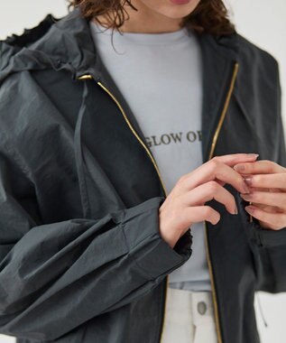 BEIGE， 【洗える・Precious 4月号掲載】GAURA / シアーパーカーブルゾン Black