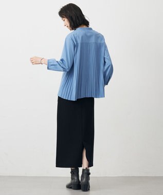 J.PRESS LADIES コンパクトトリコット バックプリーツ カットソー ブルー系