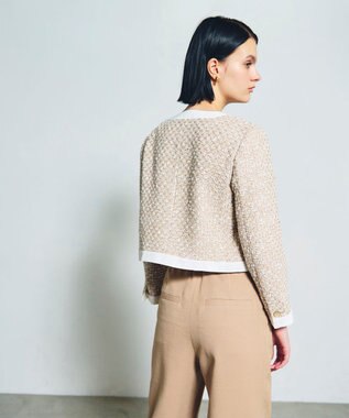 GRACE CONTINENTAL ツイードトリミングジャケット ベージュ