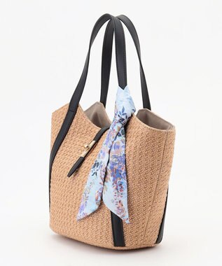 ANY SIS スカーフ付き カゴバッグ ナチュラル