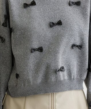 Green Parks ・ｓｗｉｎｇ　ｂｙ　メニーリボンニット Dark Gray Mixture